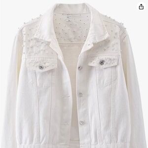 Kedera Oversized Denim Pearl Jacket